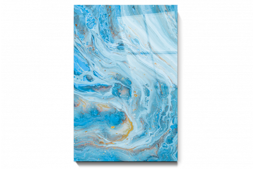 Картина на стекле Голубые разводы